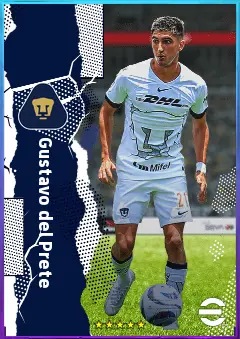 Gustavo del Prete eFootball 2026 player card, 78 OVR CF