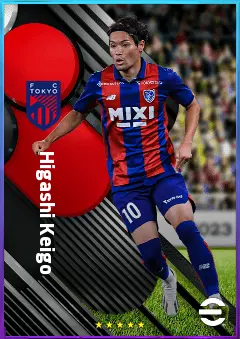 Higashi Keigo eFootball 2026 player card, 76 OVR DMF
