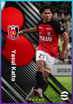 Yasui Kaito eFootball 2026 player card, 76 OVR CMF