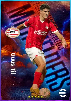 Guus Til eFootball 2026 player card, 80 OVR AMF