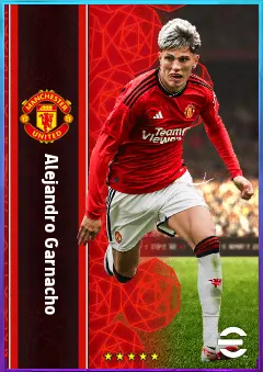 Alejandro Garnacho eFootball 2026 player card, 81 OVR LWF