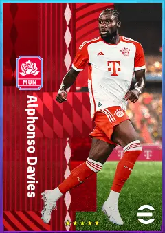 Alphonso Davies eFootball 2026 player card, 83 OVR LB