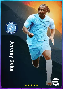Jérémy Doku eFootball 2026 player card, 81 OVR RWF