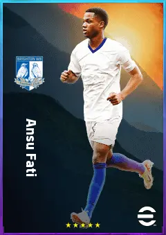 Ansu Fati eFootball 2026 player card, 83 OVR LWF