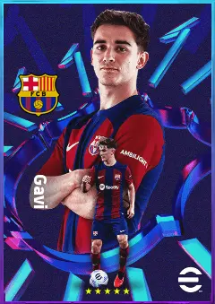 Gavi eFootball 2026 player card, 83 OVR CMF