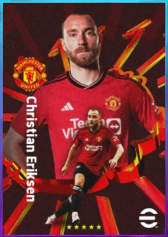 Christian Eriksen eFootball 2026 player card, 82 OVR CMF