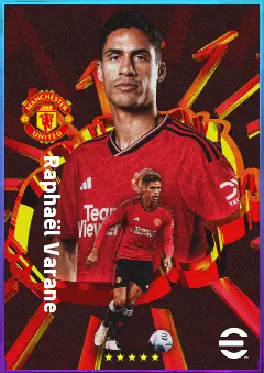 Raphaël Varane eFootball 2026 player card, 83 OVR CB