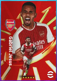 Gabriel Jesus eFootball 2026 player card, 84 OVR CF