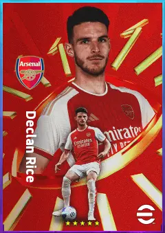 Declan Rice eFootball 2026 player card, 84 OVR DMF