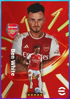 Ben White eFootball 2026 player card, 82 OVR RB