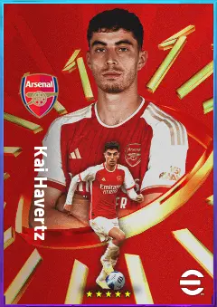 Kai Havertz eFootball 2026 player card, 83 OVR CF