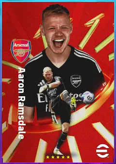 Aaron Ramsdale eFootball 2026 player card, 83 OVR GK