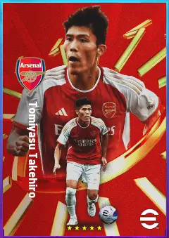 Tomiyasu Takehiro eFootball 2026 player card, 81 OVR RB