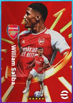 William Saliba eFootball 2026 player card, 84 OVR CB