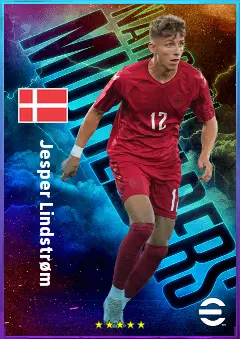 Jesper Lindstrøm eFootball 2026 player card, 81 OVR AMF
