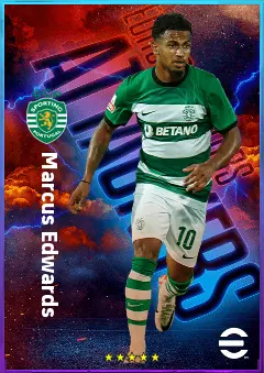 Marcus Edwards eFootball 2026 player card, 80 OVR RWF