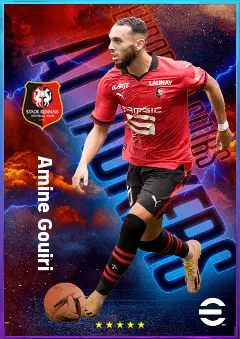 Amine Gouiri eFootball 2026 player card, 82 OVR CF