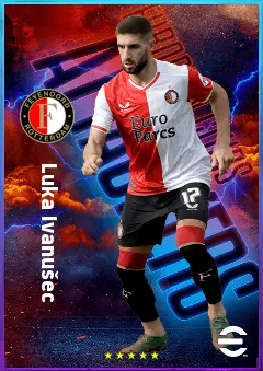 Luka Ivanušec eFootball 2026 player card, 80 OVR LWF
