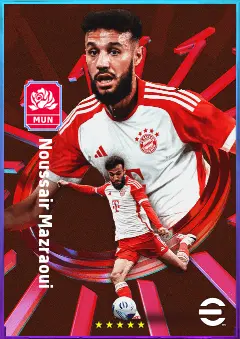 Noussair Mazraoui eFootball 2026 player card, 83 OVR RB