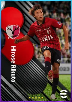Hirose Rikuto eFootball 2026 player card, 76 OVR RB