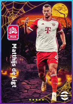 Matthijs de Ligt eFootball 2026 player card, 85 OVR CB