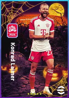Konrad Laimer eFootball 2026 player card, 82 OVR CMF