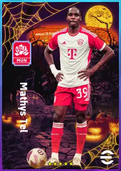 Mathys Tel eFootball 2026 player card, 80 OVR CF
