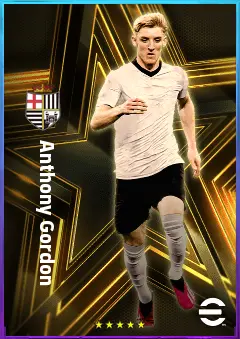 Anthony Gordon eFootball 2026 player card, 81 OVR RWF