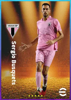 Sergio Busquets eFootball 2026 player card, 82 OVR DMF