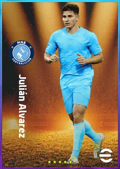 Julián Alvarez eFootball 2026 player card, 83 OVR CF