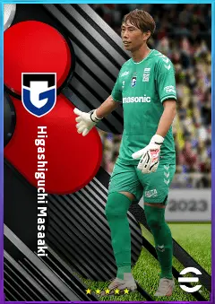 Higashiguchi Masaaki eFootball 2026 player card, 76 OVR GK