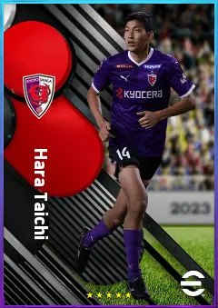 Hara Taichi eFootball 2026 player card, 77 OVR CF