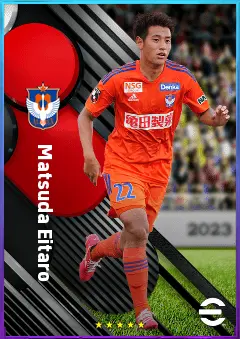 Matsuda Eitaro eFootball 2026 player card, 76 OVR RWF