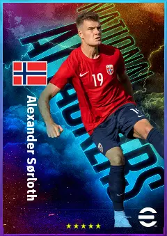 Alexander Sørloth eFootball 2026 player card, 80 OVR CF