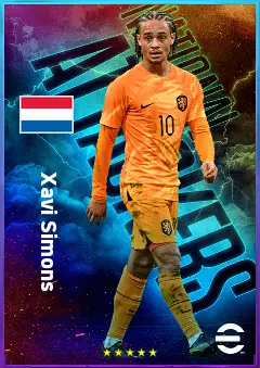Xavi Simons eFootball 2026 player card, 83 OVR AMF
