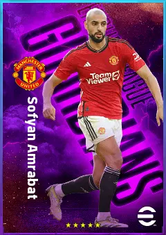Sofyan Amrabat eFootball 2026 player card, 81 OVR DMF