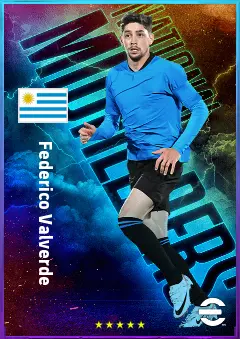 Federico Valverde eFootball 2026 player card, 84 OVR CMF