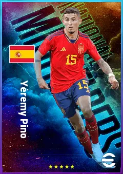Yéremy Pino eFootball 2026 player card, 83 OVR LMF