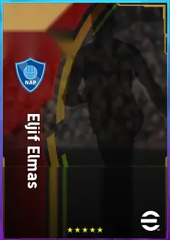Eljif Elmas eFootball 2026 player card, 82 OVR CMF