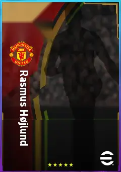 Rasmus Højlund eFootball 2026 player card, 82 OVR CF