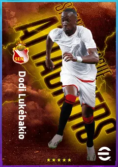 Dodi Lukébakio eFootball 2026 player card, 81 OVR RWF