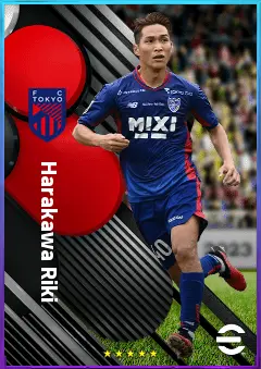 Harakawa Riki eFootball 2026 player card, 76 OVR CMF