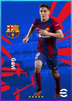 Gavi eFootball 2026 player card, 83 OVR CMF