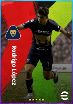 Rodrigo López eFootball 2026 player card, 76 OVR RMF