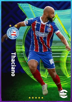 Thaciano eFootball 2026 player card, 77 OVR CMF