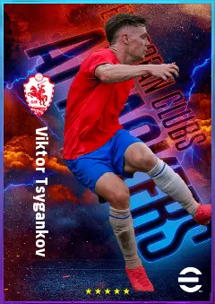 Viktor Tsygankov eFootball 2026 player card, 82 OVR RWF