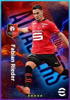 Fabian Rieder eFootball 2026 player card, 80 OVR AMF
