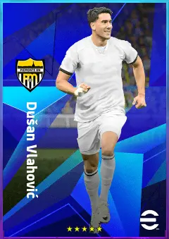 Dušan Vlahović eFootball 2026 player card, 83 OVR CF