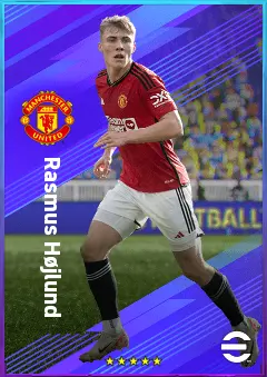 Rasmus Højlund eFootball 2026 player card, 83 OVR CF