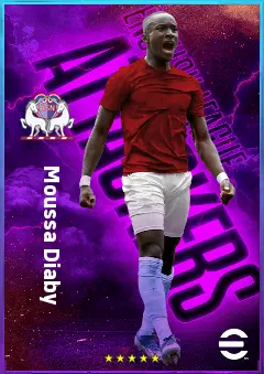 Moussa Diaby eFootball 2026 player card, 82 OVR RWF